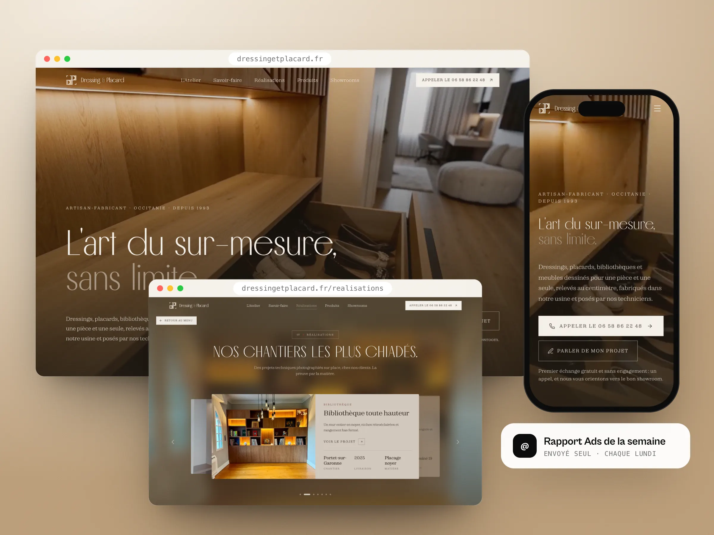 Dressing et Placard : site et rapport Ads
